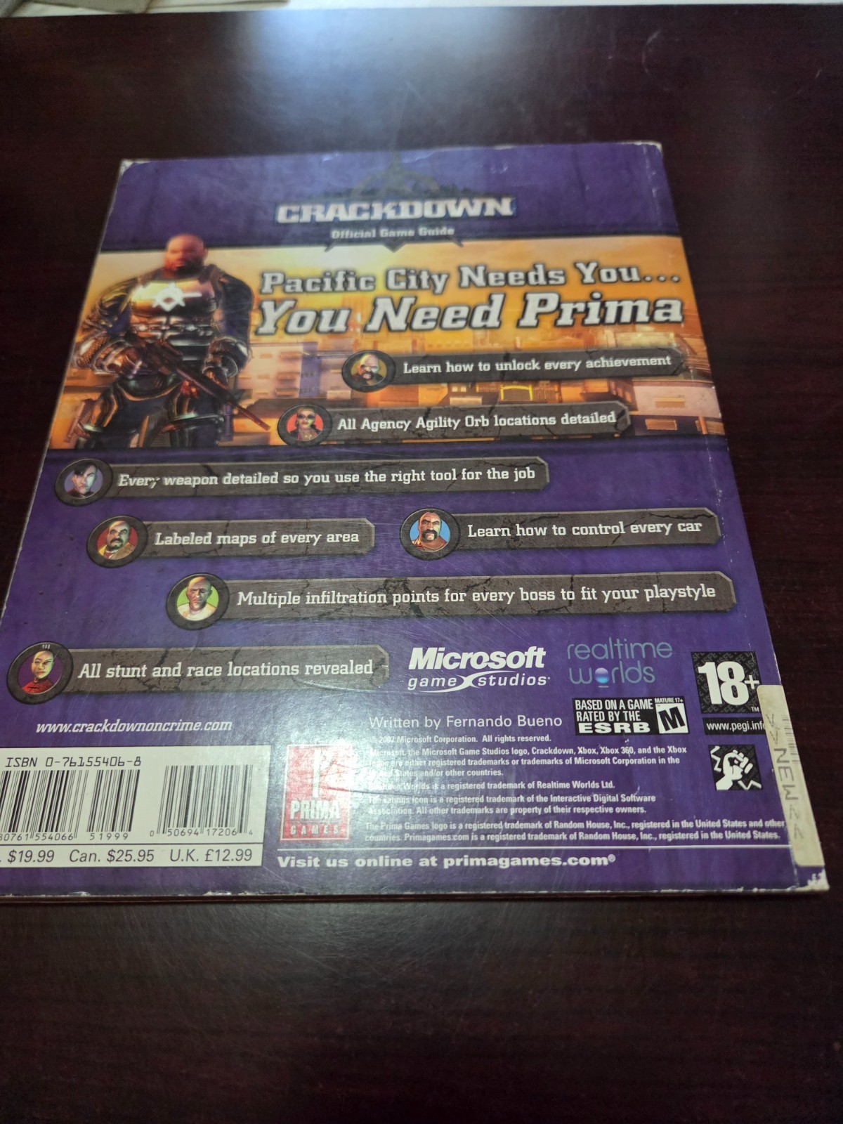 Prima Official Strategy Guide for Crackdown, Xbox 360, Great Shape!