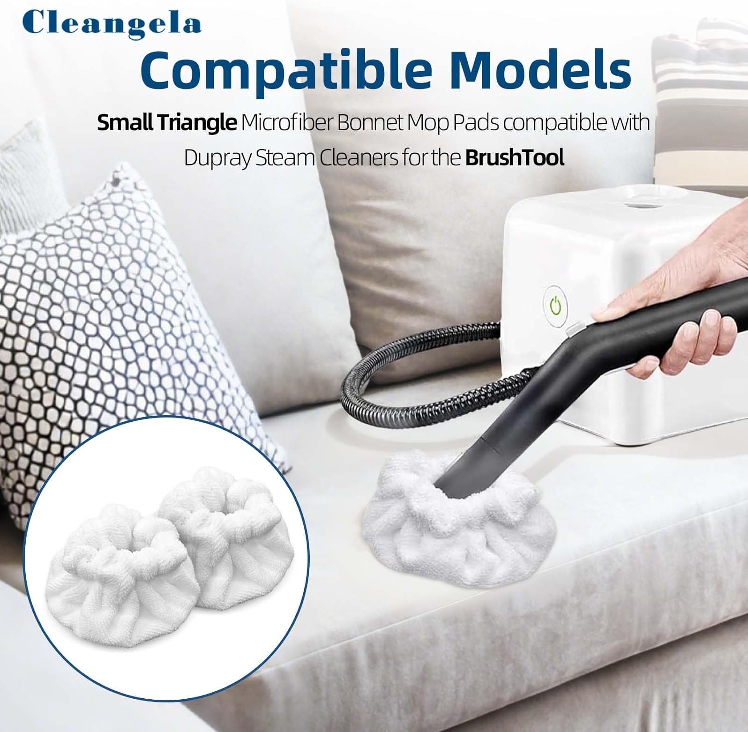 12 Pack Small Triangle Bonnets Microfiber Cloths Cover for Steam Cleaner