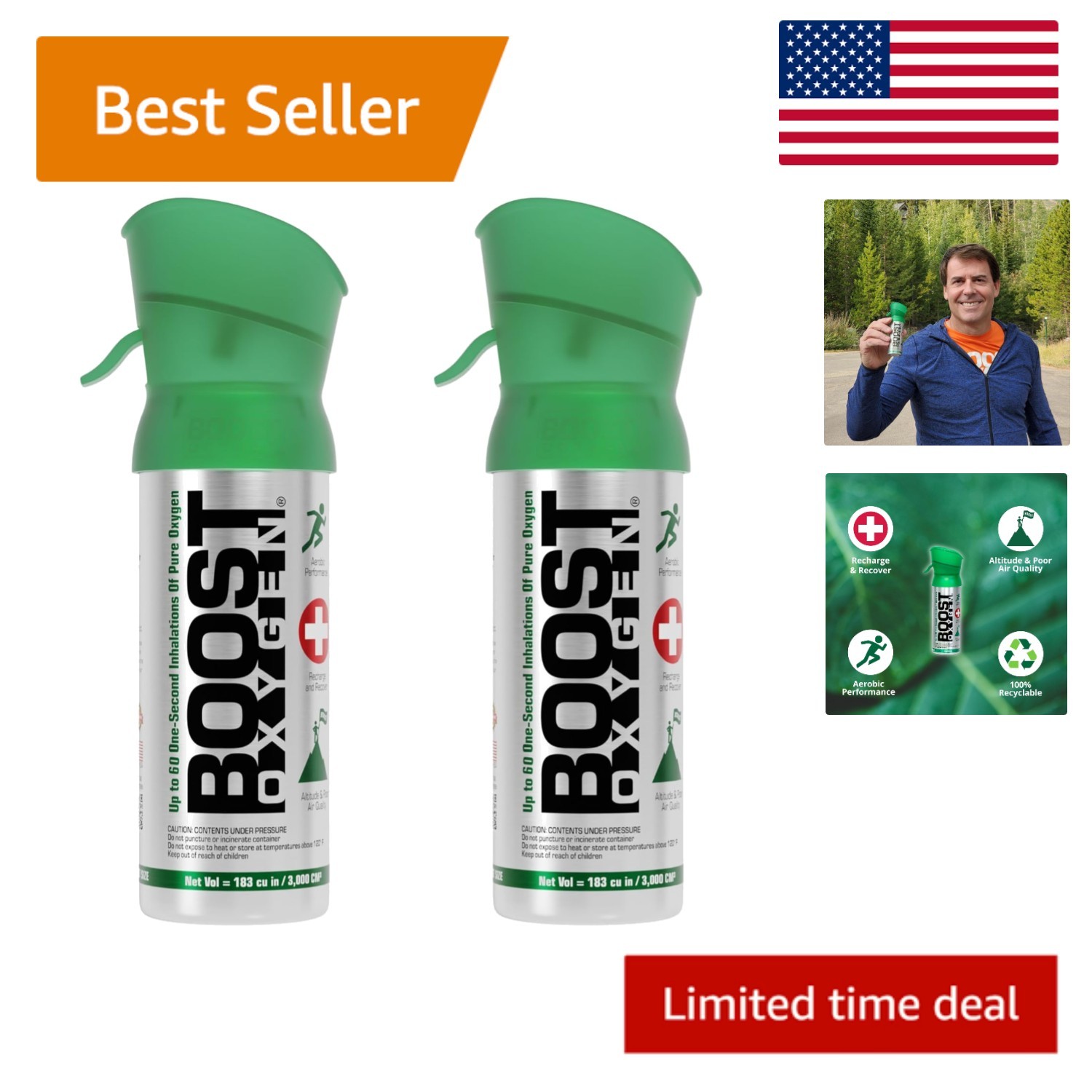 Compact 2-Pack 3L Oxygen Canisters - Pure Natural Support for Active Lifestyles