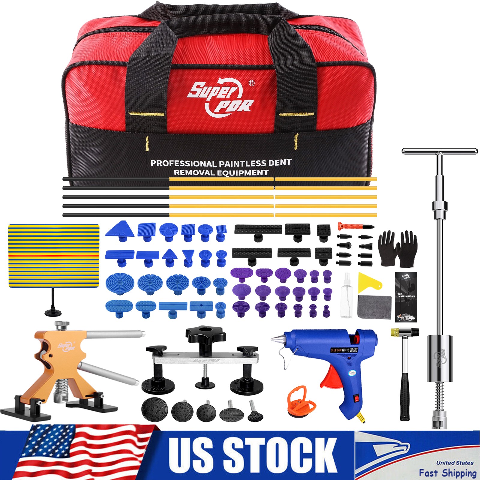 Car Paintless Dent Repair Puller Hammer Remover Kit Lifter Dint Hail Damage Tool