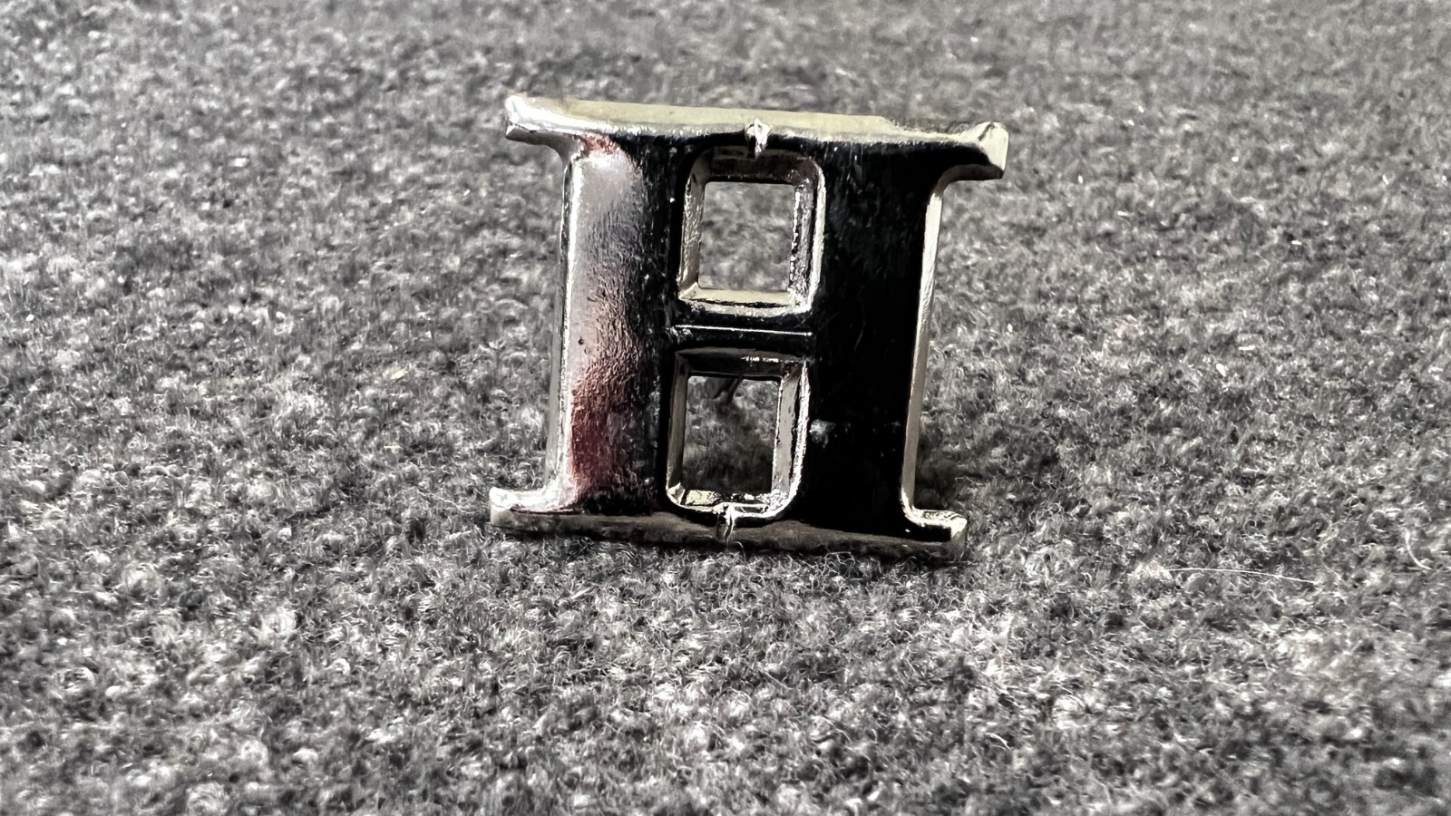 Civil War / 19th Century Police Letter 1" Stamped "H" SILVER Hat Insignia - NEW