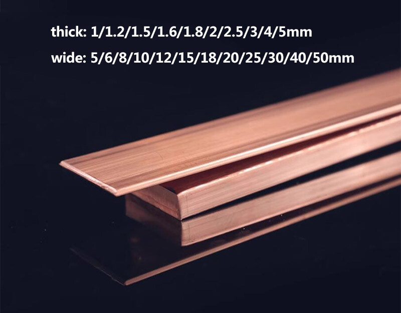 1m T2 purple copper strip conductive busbar purple copper plate Flat Bar1.5x10mm