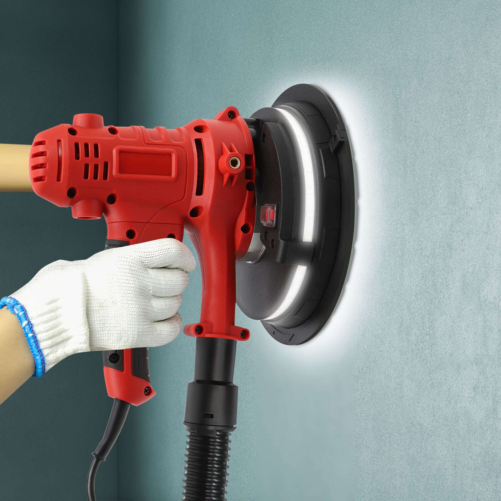 1200W Electric Drywall Sander 7in Variable Speed with LED Light Strip