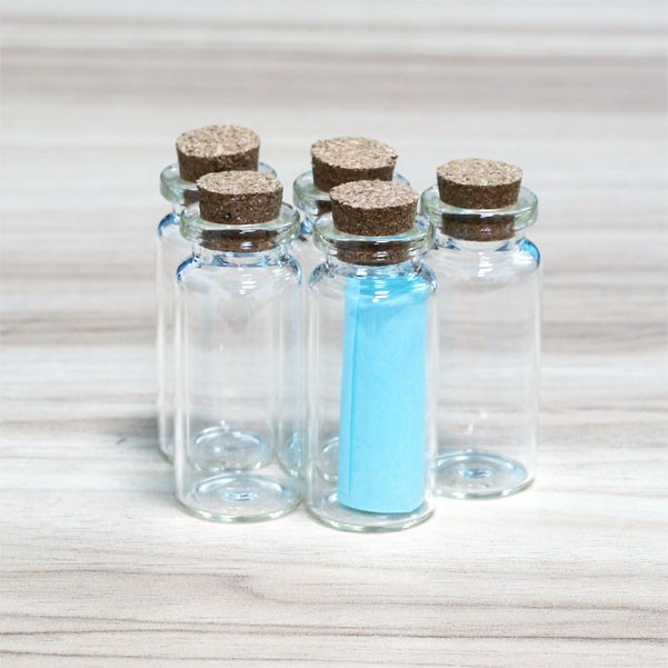 10ml 5~100pcs Crafts Tiny Vials glass bottles Empty Message Storage corks DIY