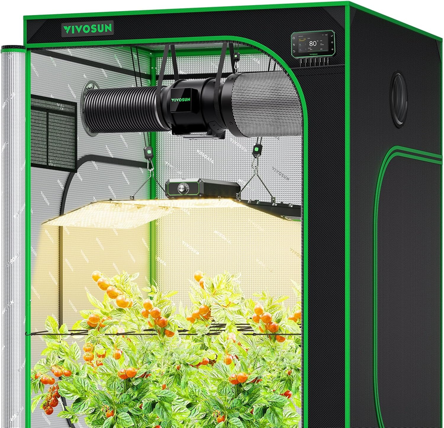 Smart Grow Tent Kit - 4x4ft WiFi Automatic System with LED Light & Ventilation