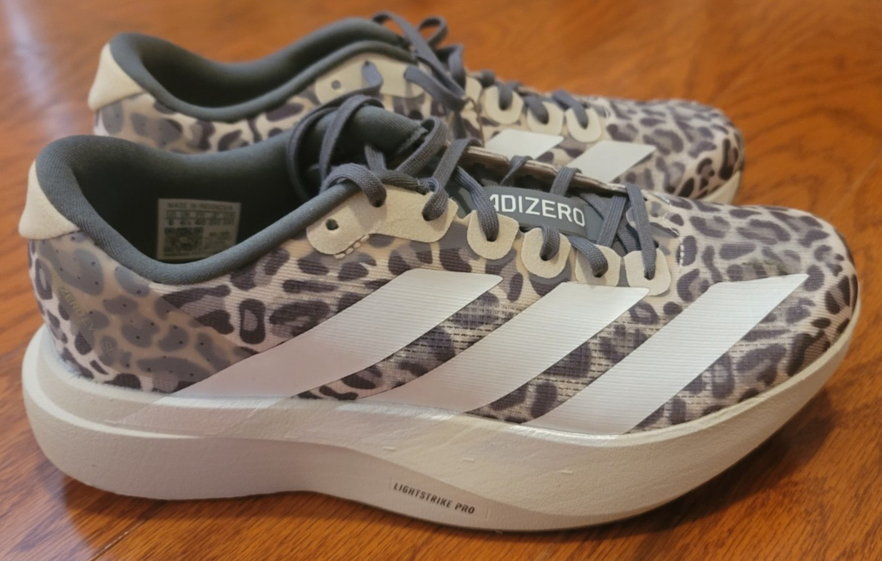 NEW Women's Adidas Adizero EVO SL Running Shoes Leopard Print US 8