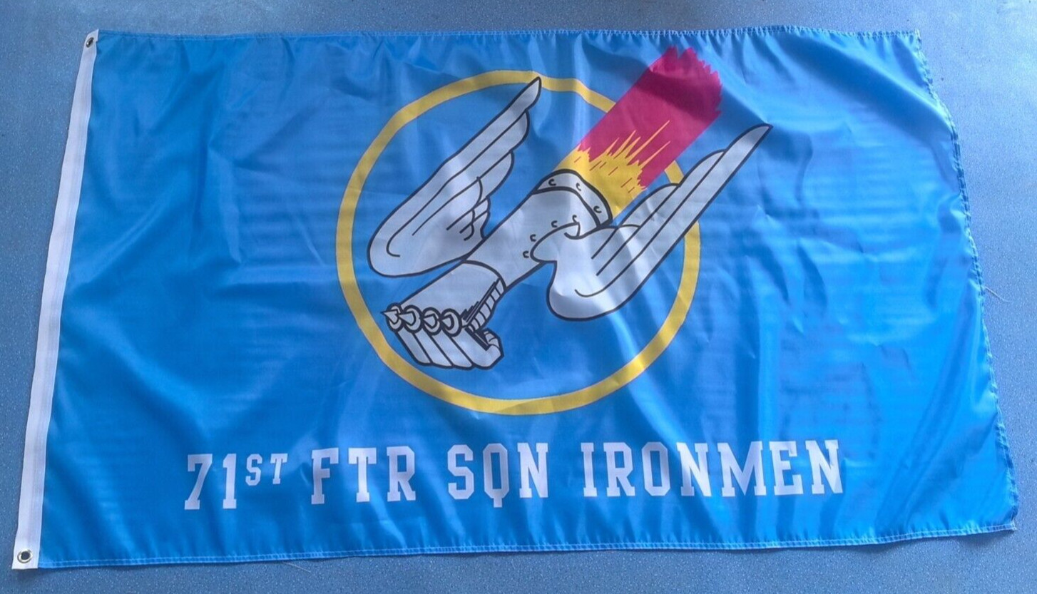 USAF 71st Fighter Squadron "The Ironmen" 3x5 ft Single-Sided Flag Banner