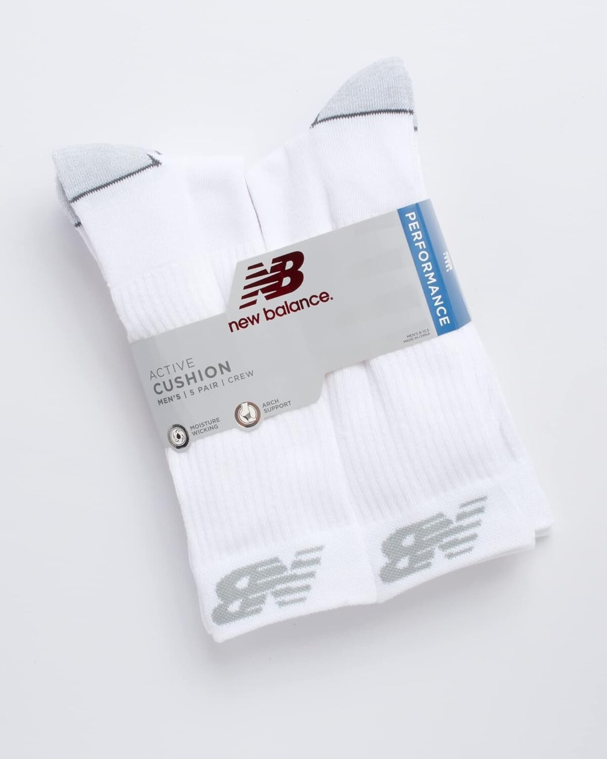 New Balance® Men's Athletic Arch Cushion Comfort Crew Socks  "PERFORMANCE"
