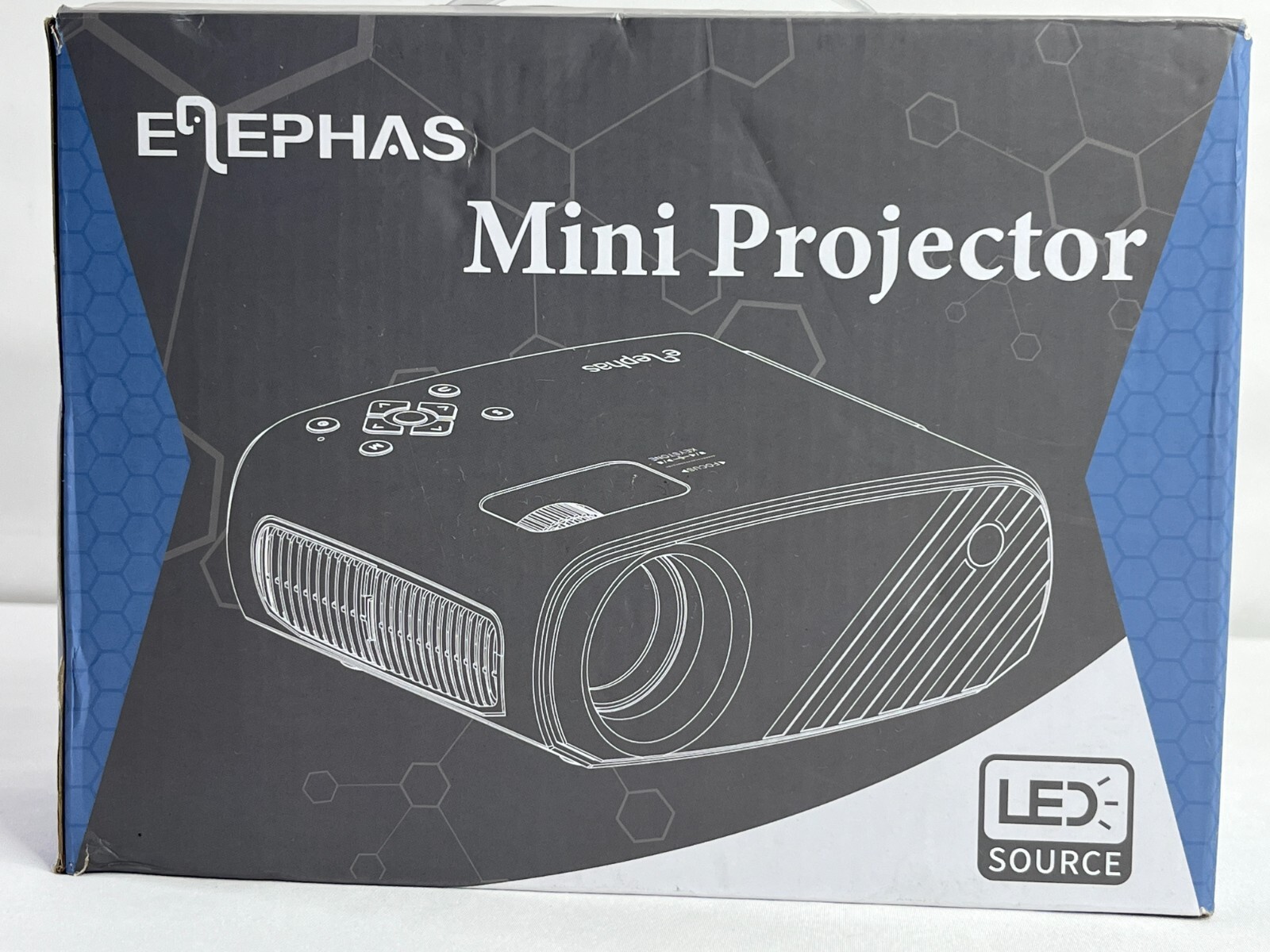 Elephas W-13M White Black 1080P HD Portable Mini Projector For iPhone