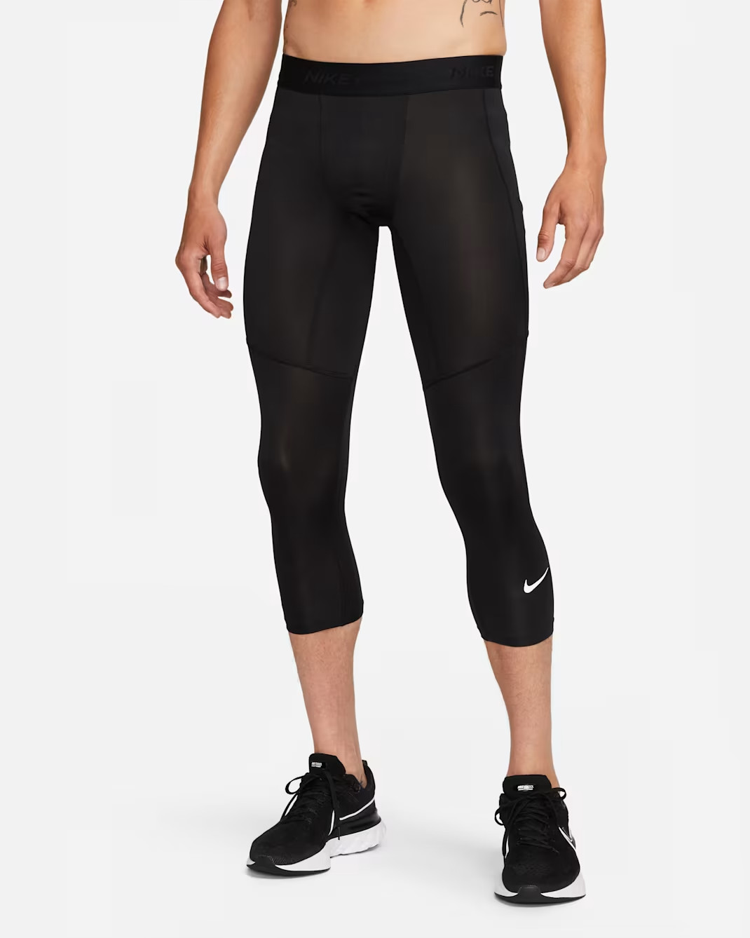 NIKE PRO DRI FIT MENS TRAINING FITNESS ¾ LENGTH TIGHTS BLACK #FB7950-NWT