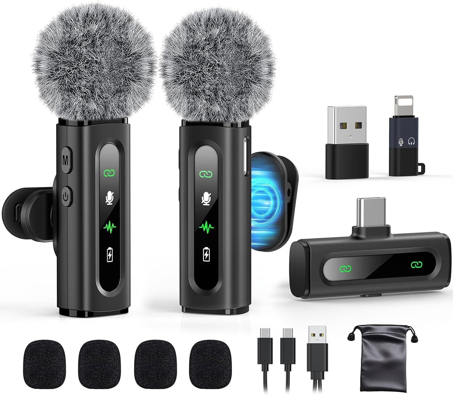 Microfono lavalier para telefono con clip magnetico y reduccion de ruido tipo C