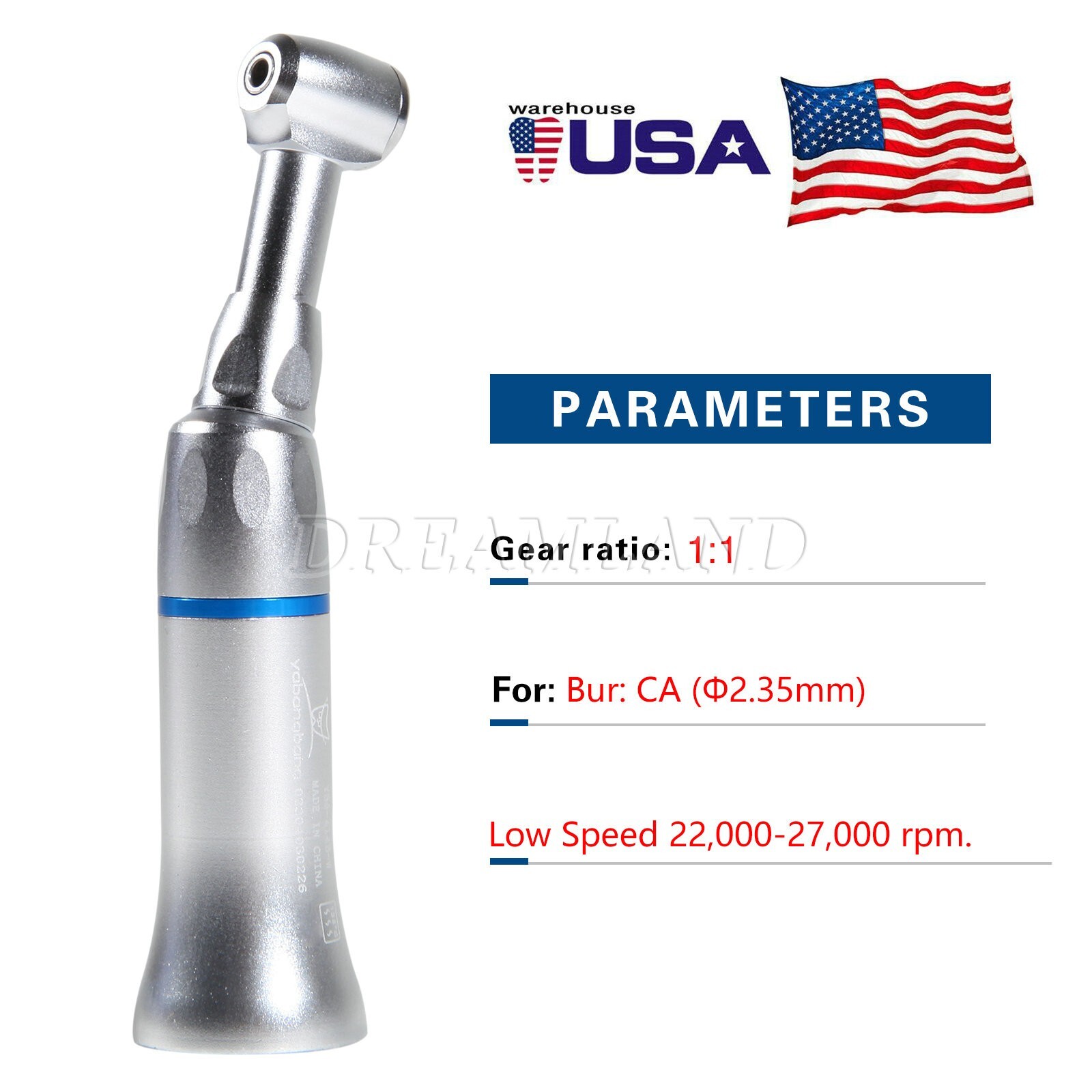 NSK Style Dental Low Speed Handpiece Contra Angle Push Button E-type External
