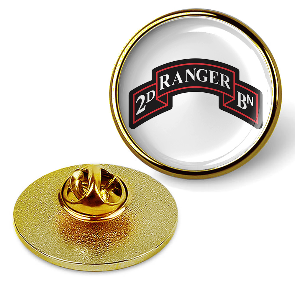 2nd Ranger Battalion Pin Lapel Tie Tac Badge, Military Emblem Suit Shirt - Gold