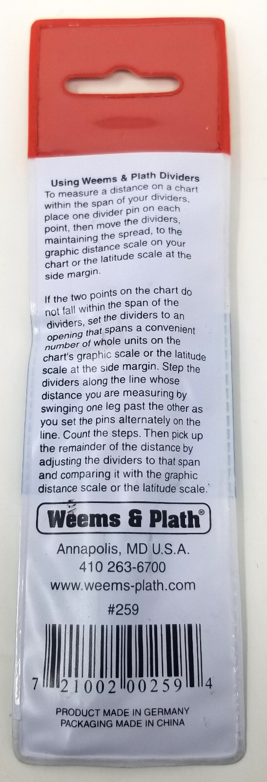 Weems & Plath Fixed Point Divider 5 Inch # 259
