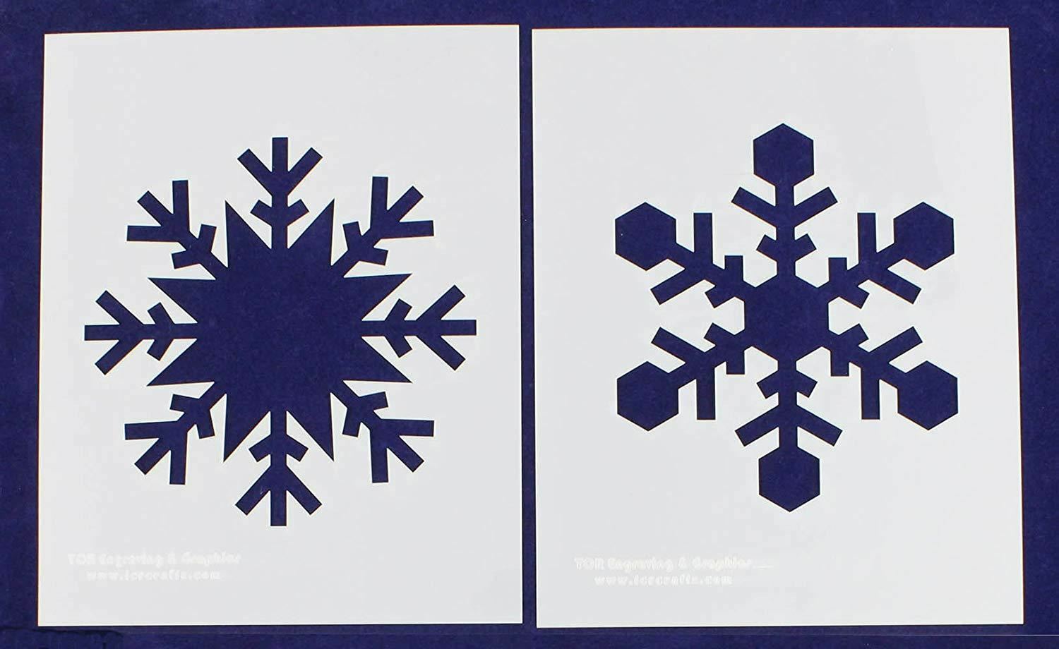 Large Snowflake B-2 Piece Stencil Set 14 Mil 8" X 10" Painting /Crafts/ Template