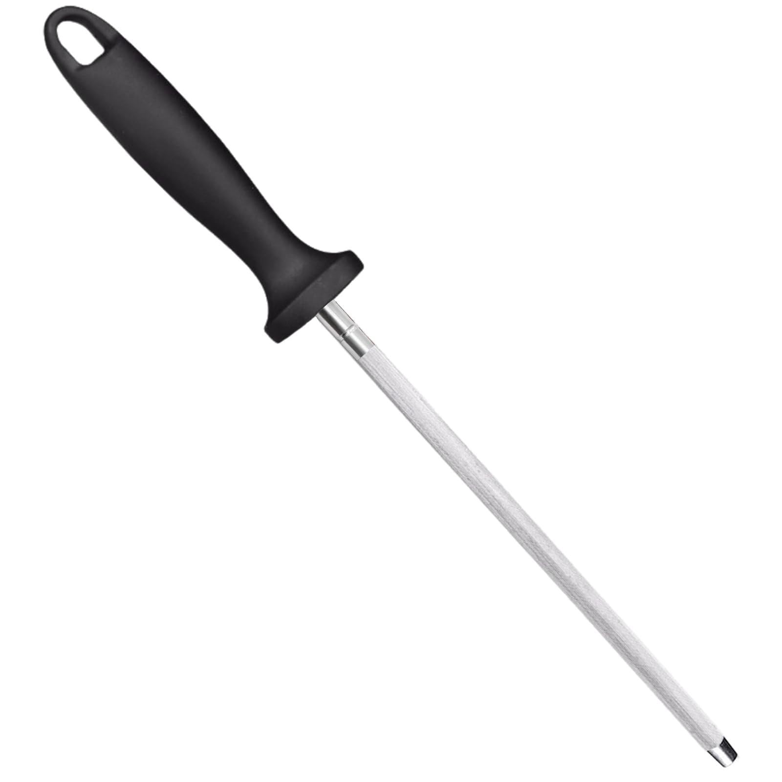 12in Knife Sharpening Steel Honing Rod Premium High Carbon Black PP Handle