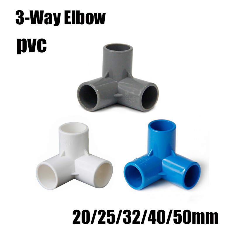 3-Way Elbow PVC Pipe Fitting Adhesive Sleeve Metric Aquarium Pond Tank 20mm-50mm