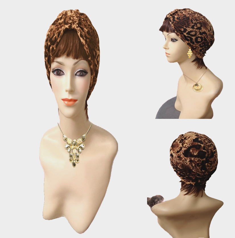 Pretty  Chemo Turban  Hat Hair Loss " Animal Print "Multicolor