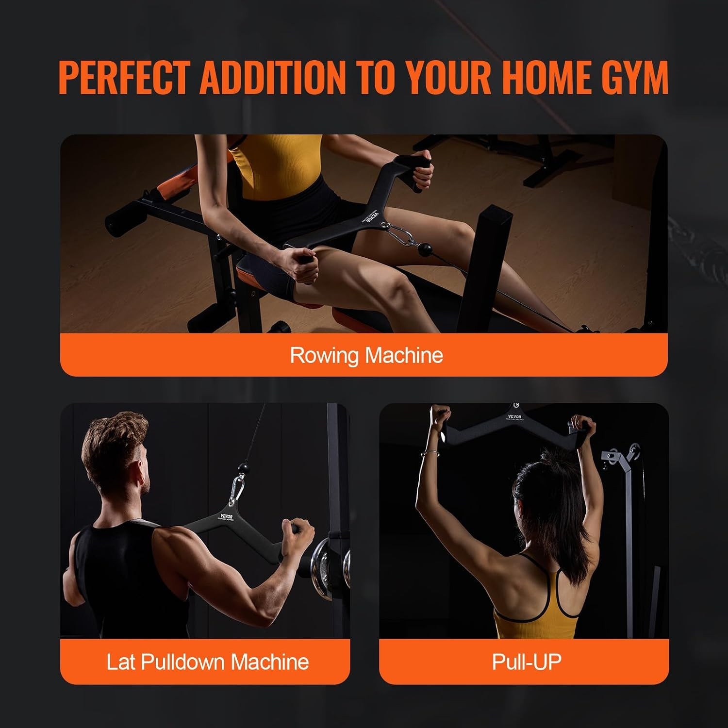 Solid Steel Cable Machine T-Bar & V-Bar Tricep Pull Down Bar for Home Gym
