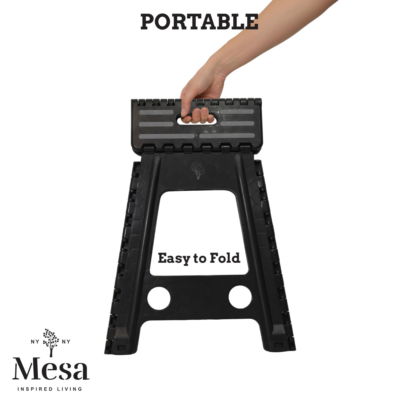 18" Step Stool, Folding Step Stools for Adults, Plastic Foldable Step Stools ...
