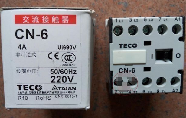 1PCS NEW For TECO Taian AC Contactor CN-6 4A 220V