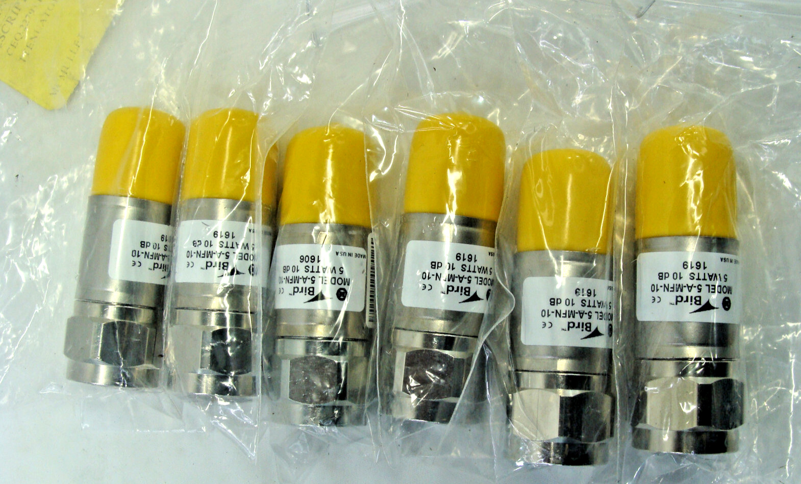Bird 5-A-MFN-10, 5 Watts 10 dB, Type-N Male/Female DC-4 GHz, Lot of 6, Open Box