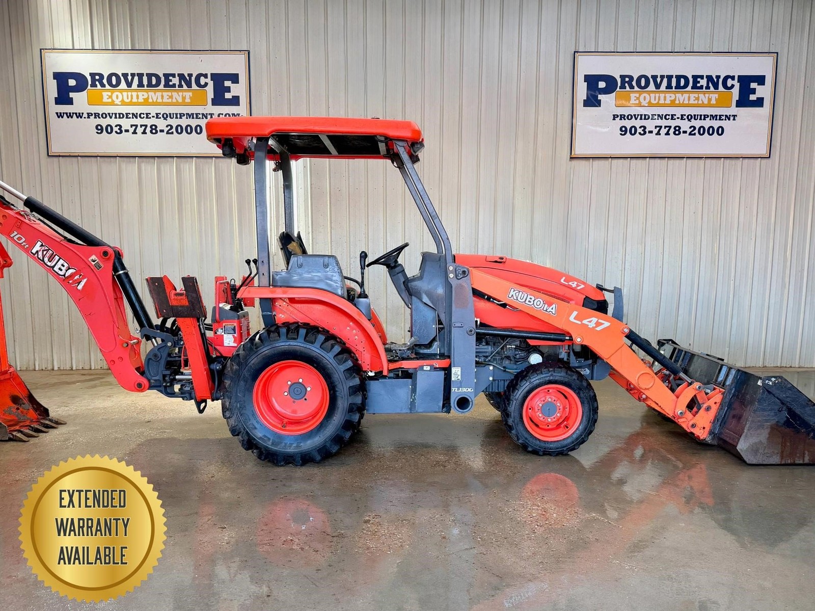2018 KUBOTA L47 OROP 4WD LOADER BACKHOE, LOADER, SMOOTH BUCKET, MANUAL BACKHOE