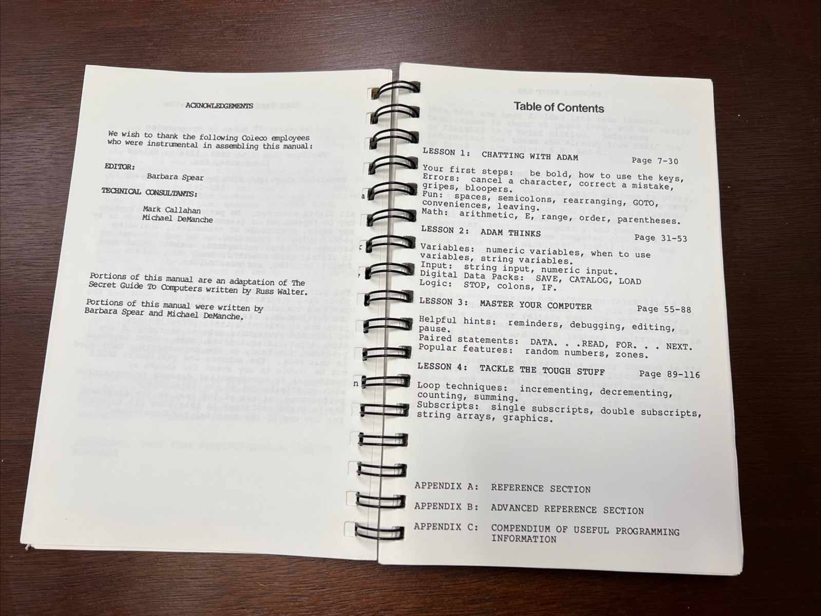 ADAM SMART BASIC PROGRAMMING WITH ADAM MANUAL