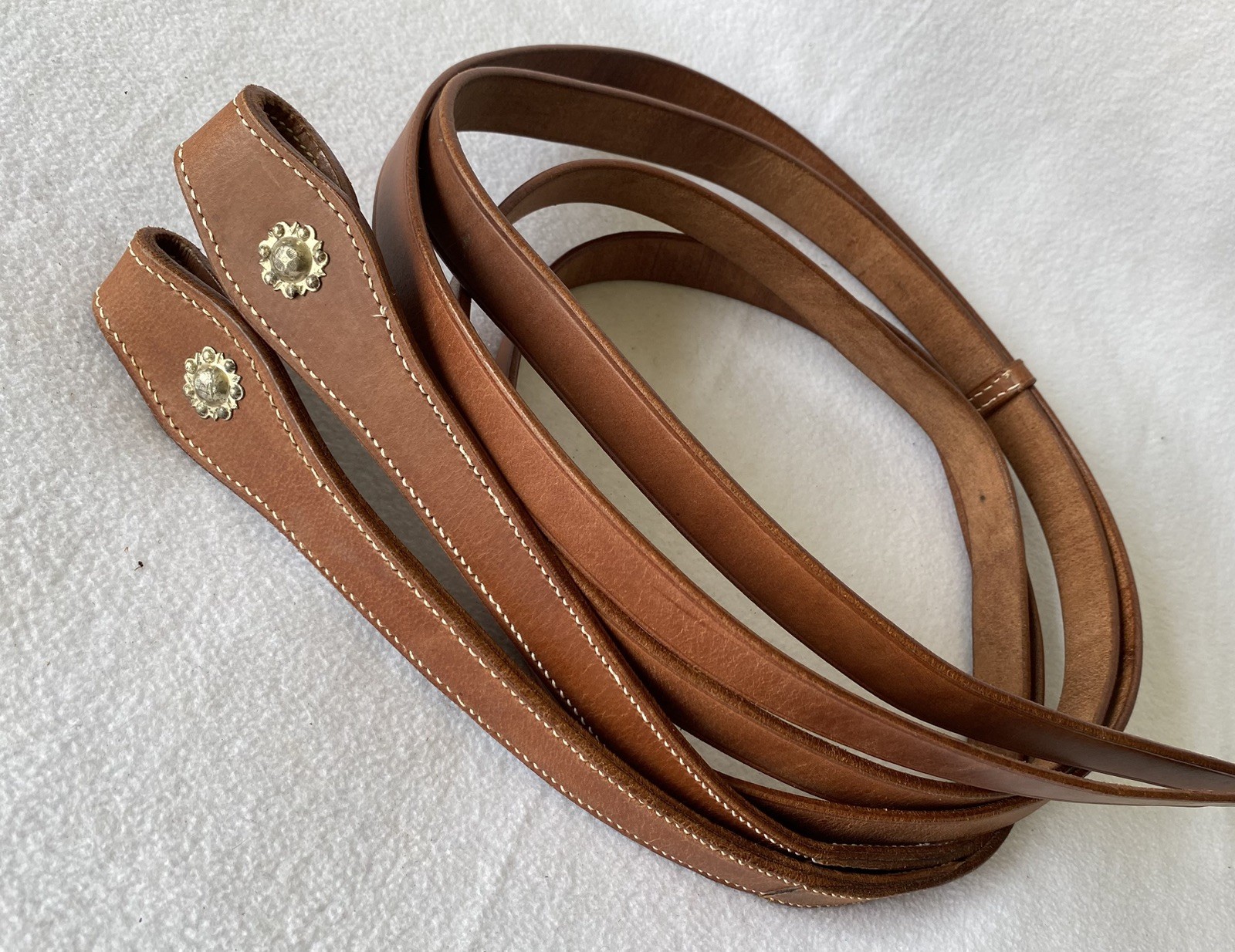 QUALITY 1" WIDE Heavy Duty 6'9" Leather SPLIT REINS With Conchos~New Cond
