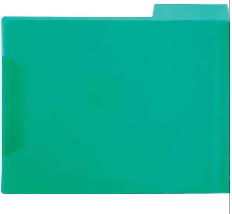 Plastic File Folders, 6 Pack Translucent Assorted Colors Office Depot NEW