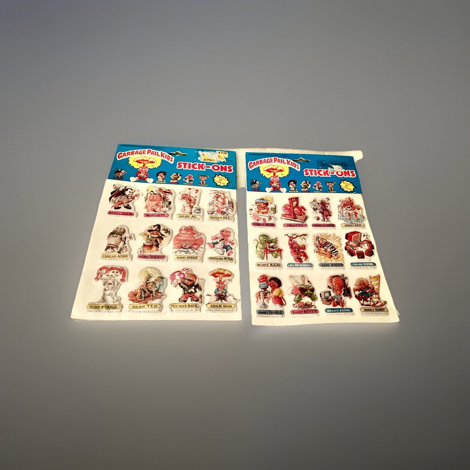 MIP 2 Packs 1986 Vintage Topps GARBAGE PAIL KIDS Stick-Ons Puffy Stickers