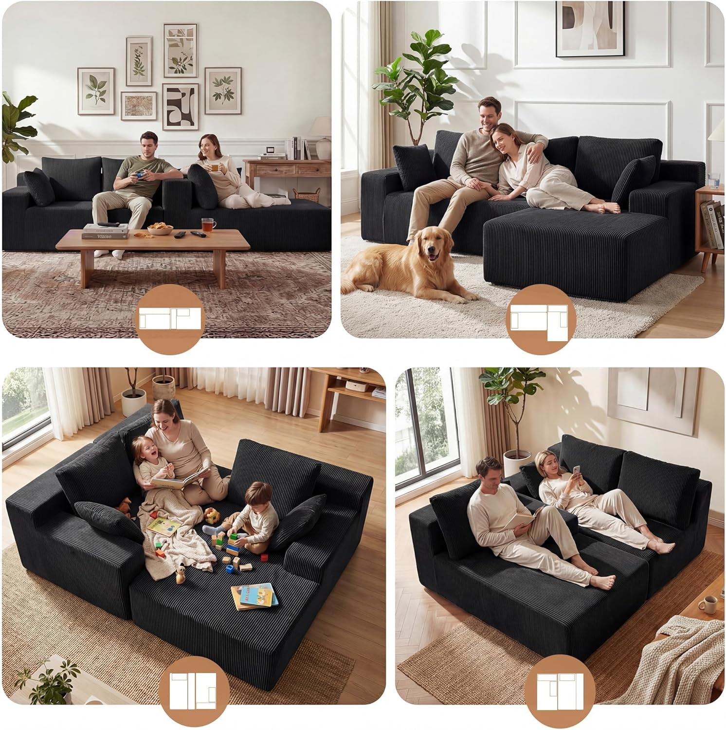 Cloud Sectal Bonel Couches for Living Room,Single sofa block