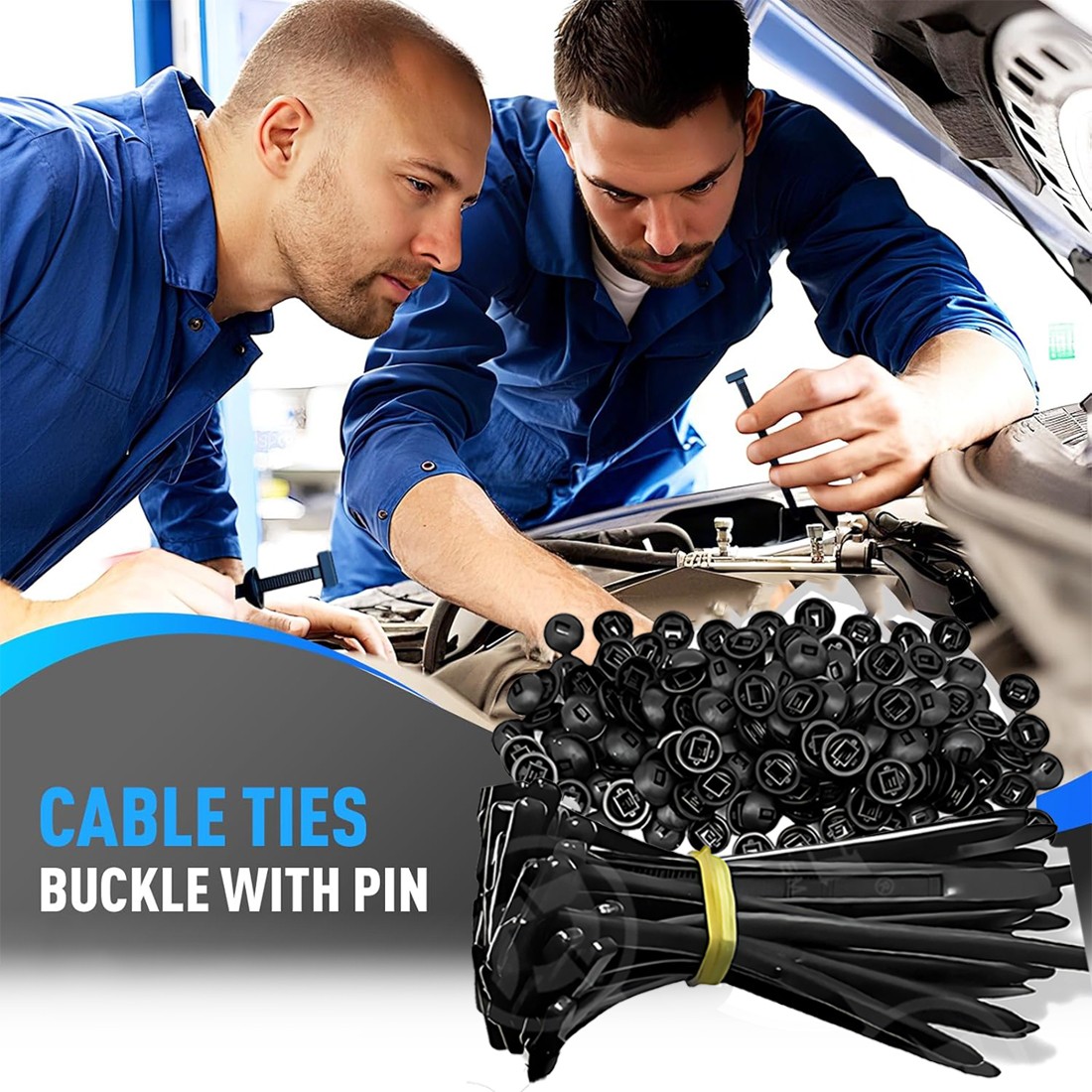 Universal Nylon Cable Tie Buckle Self-Locking Nylon Zip Ties Holder Heavy Duty