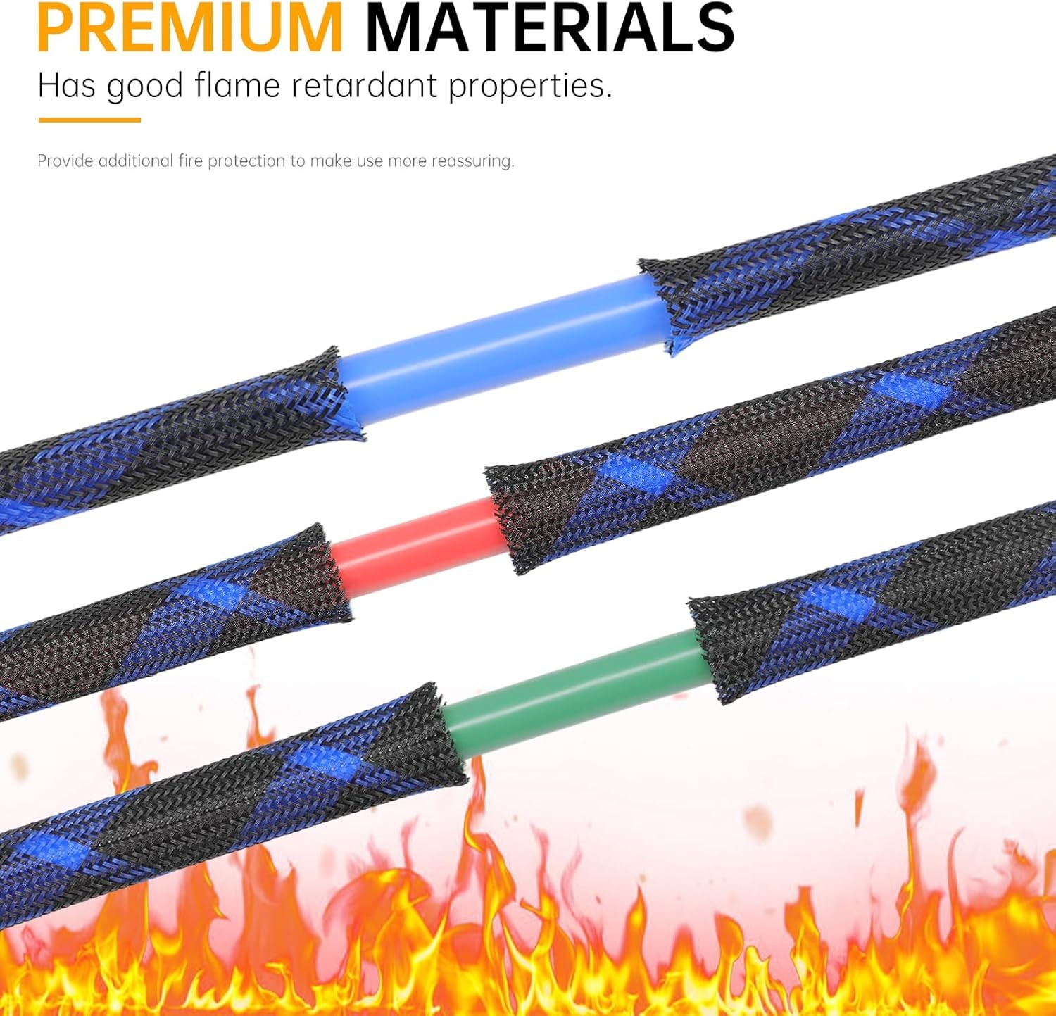 Braided Cable Sleeve, 33ft Expandable Wire Loom for Automotive Wiring Harness &
