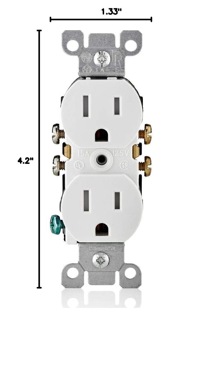 15 Amp Tamper Resistant Duplex Receptacles (10 Pack) - Enhanced Safety Design