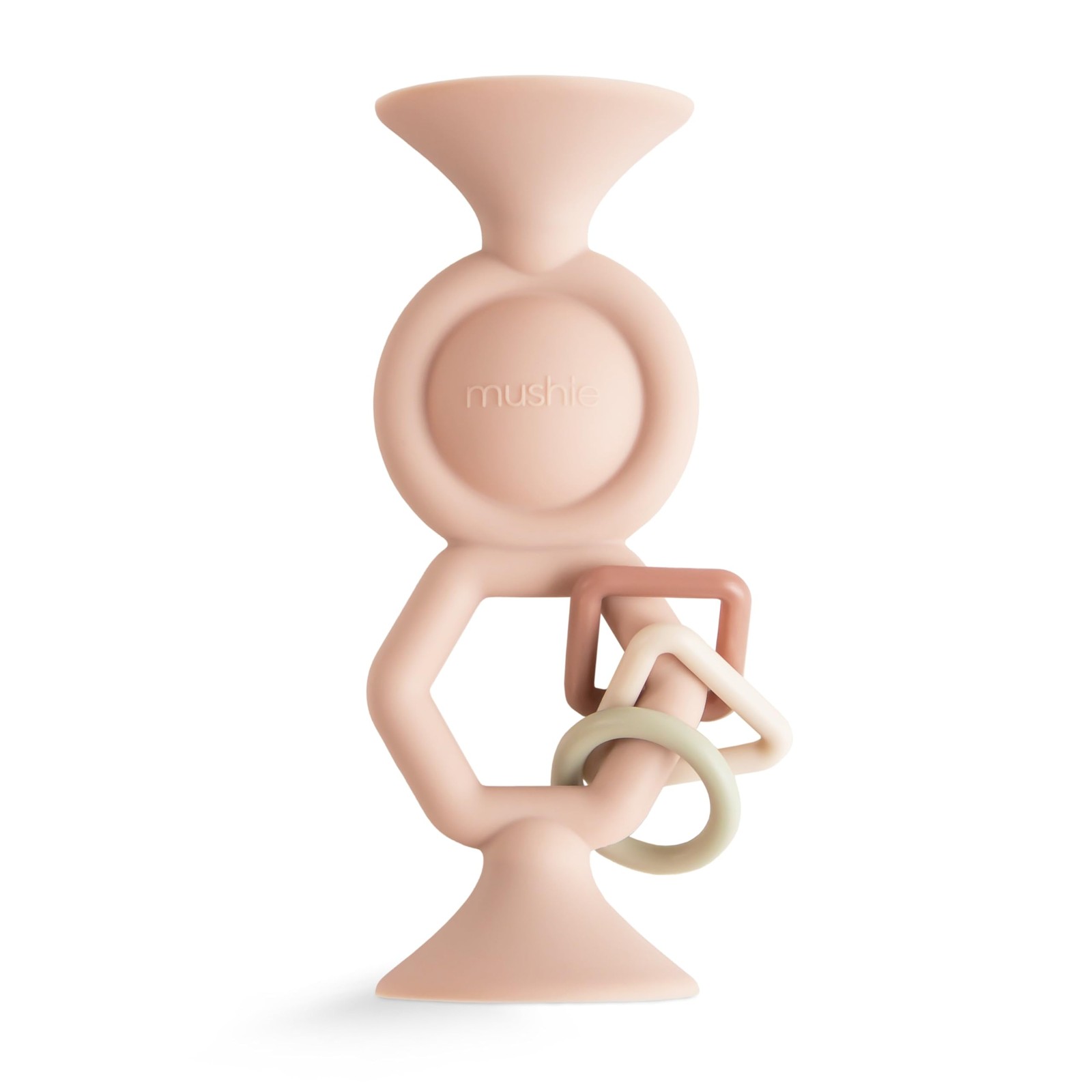 mushie HexaPop Suction Toy | Toddler Sensory 2 x 2.1 x 5.7 Inch, Blush