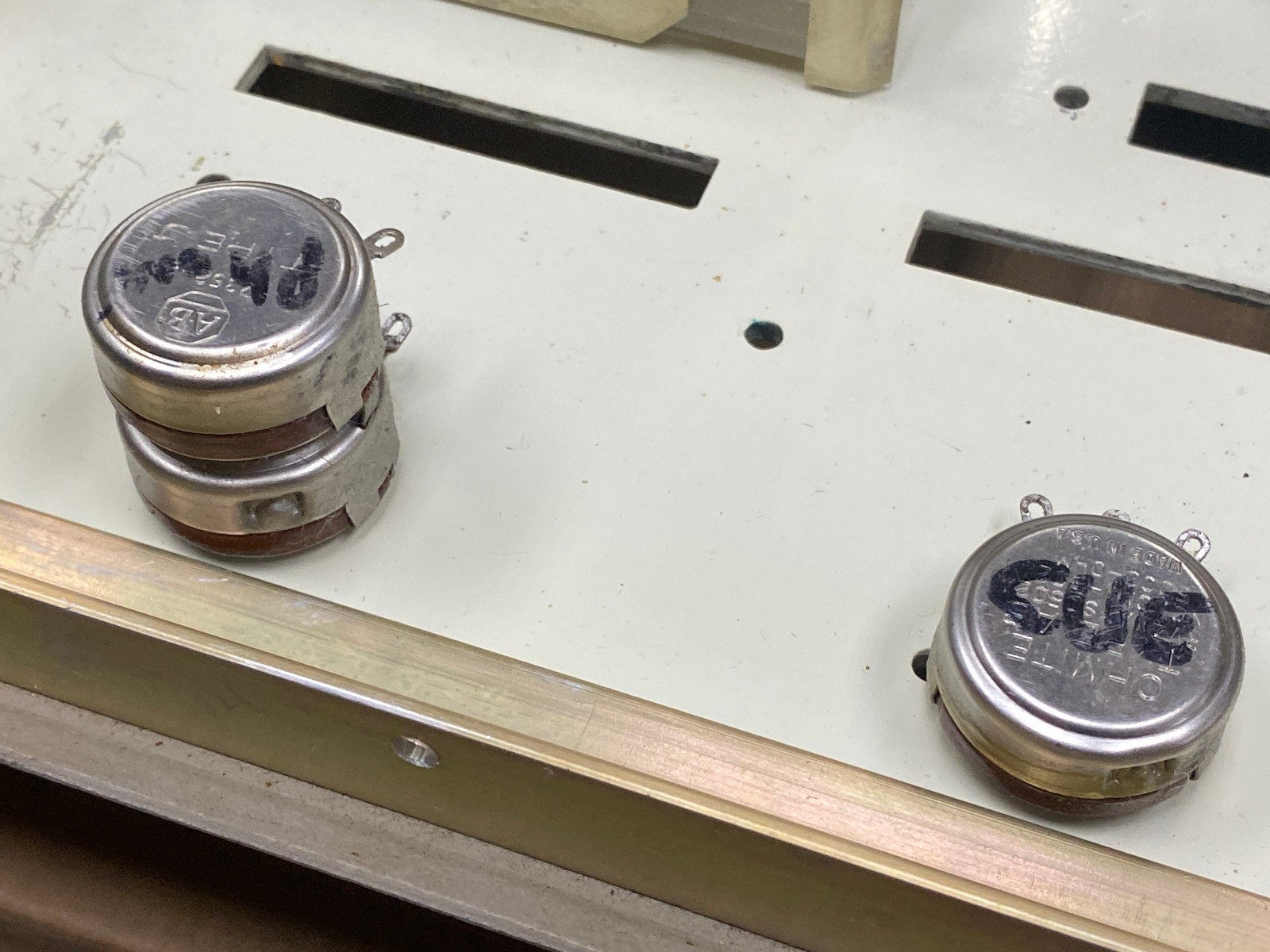 Stereo Ampro Console Front Panel with Switches - Knobs - VU's - Attenuators