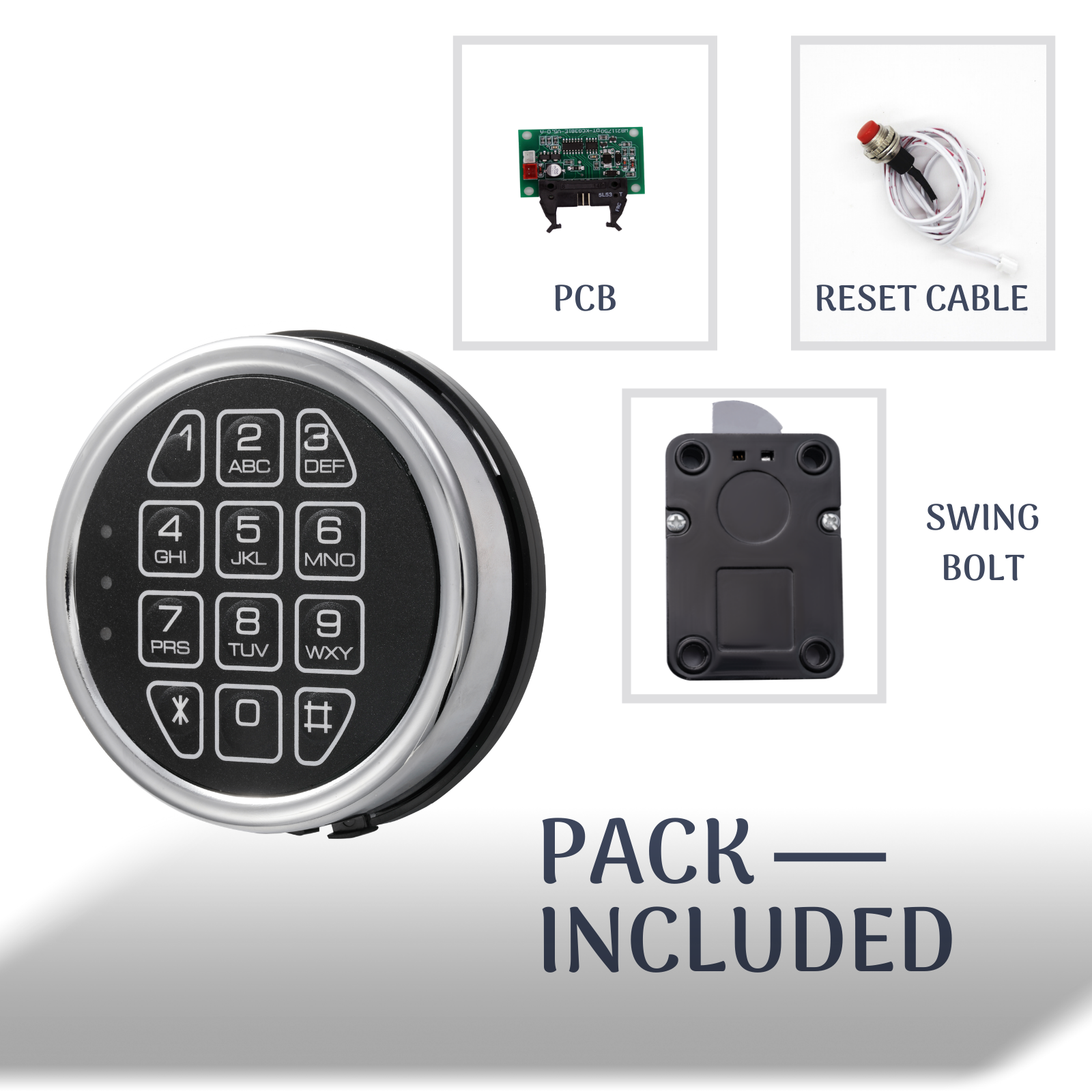 Stack on 14Gun Safe Lock Replacement with SwingBolt Lock Fireproof Chrome Keypad