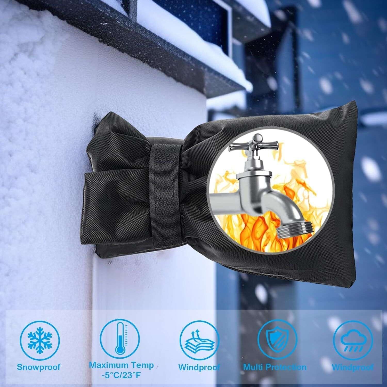 2Pack Winter Antifreeze Faucet Cover Outdoor Faucet Tap Protective Waterproof US