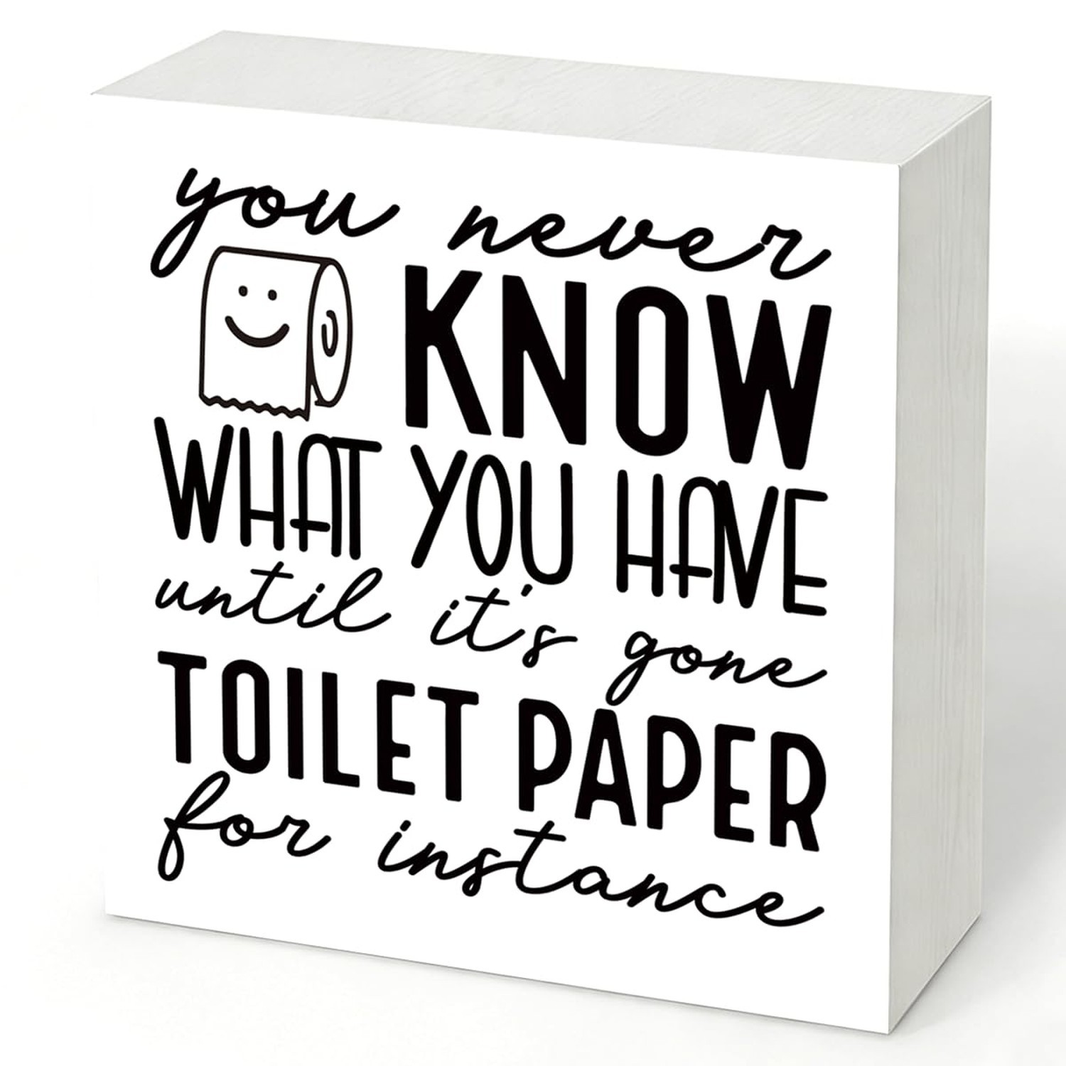 Funny Bathroom Sayings, Rustic Wooden Restroom Signs, Home Bathroom Decor, Wa...