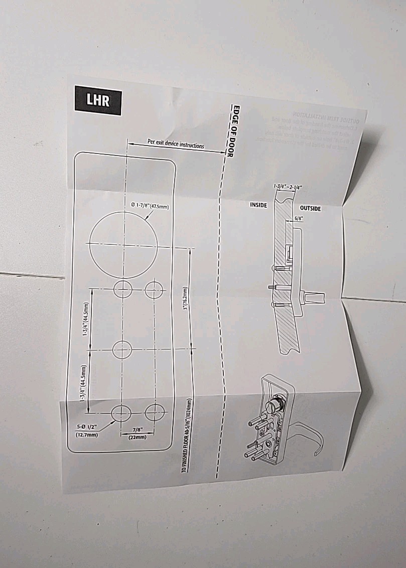 PAMEX E5000/L-AL-SC PANIC EXIT DEVICE