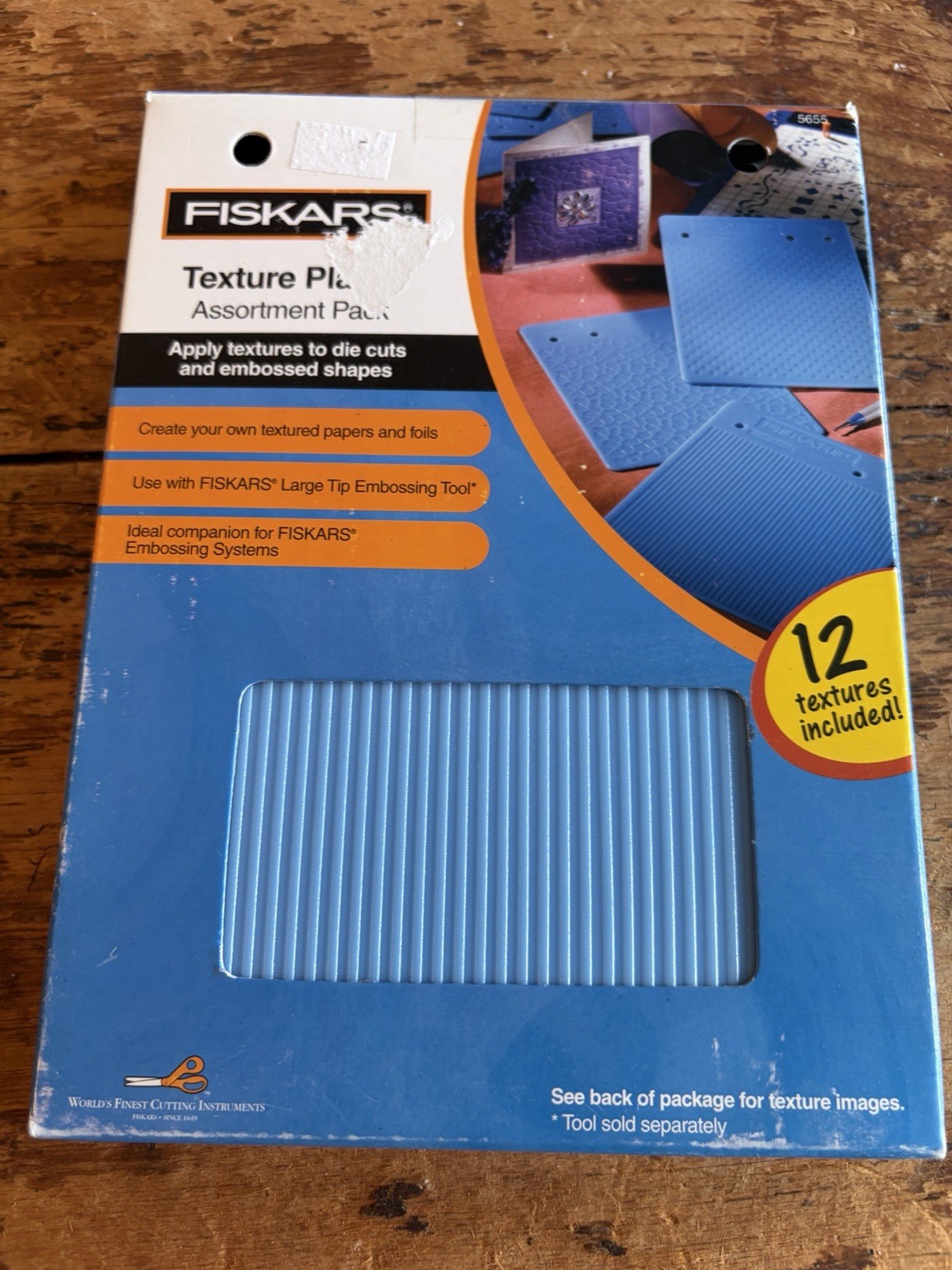 24 Fiskars Texture Plates Assorted Scrapbooking Textured Papers Foil Clay