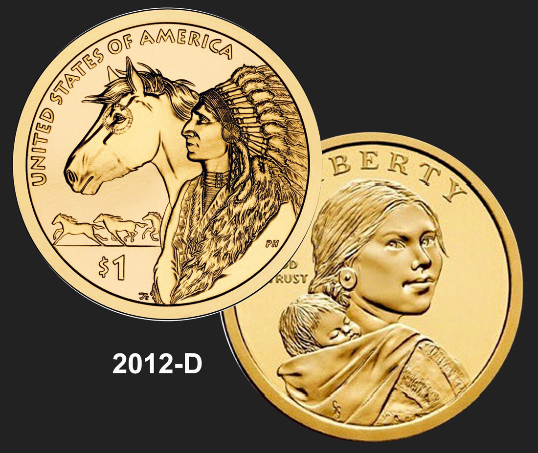 2012-D  $1  Native American Sacagawea Golden Dollar