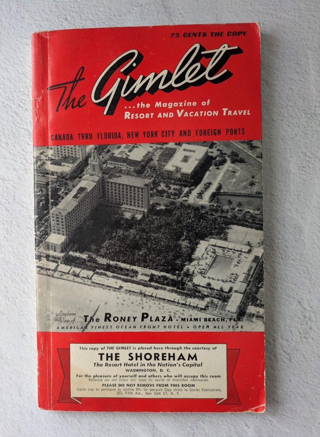 1946 The Gimlet magazine of Resort and Vacation Travel Rony Plaza New York