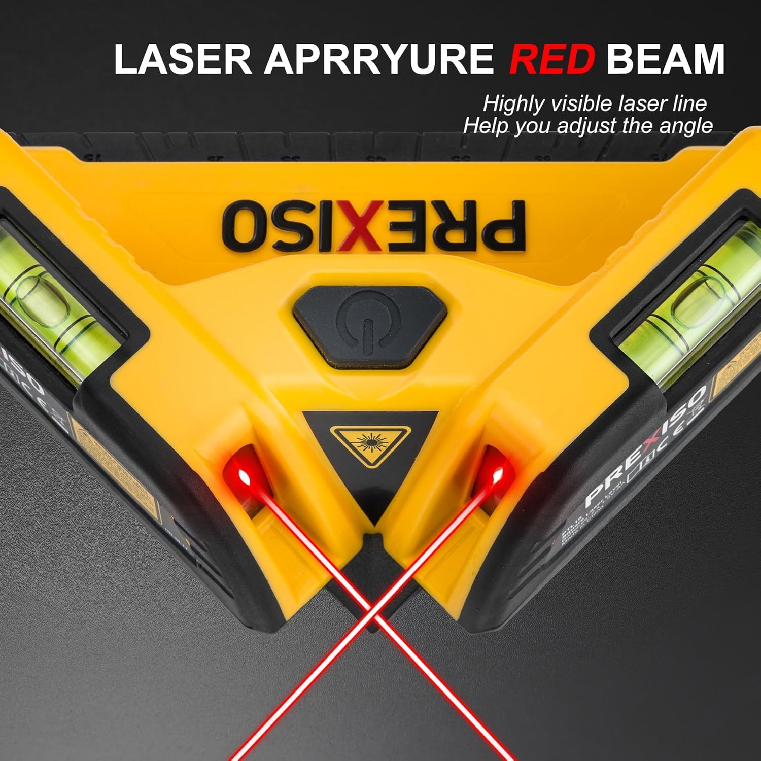 PREXISO 30Ft Magnetic Square Laser Level 90° Tile Line with 2 Bubble Vials USA