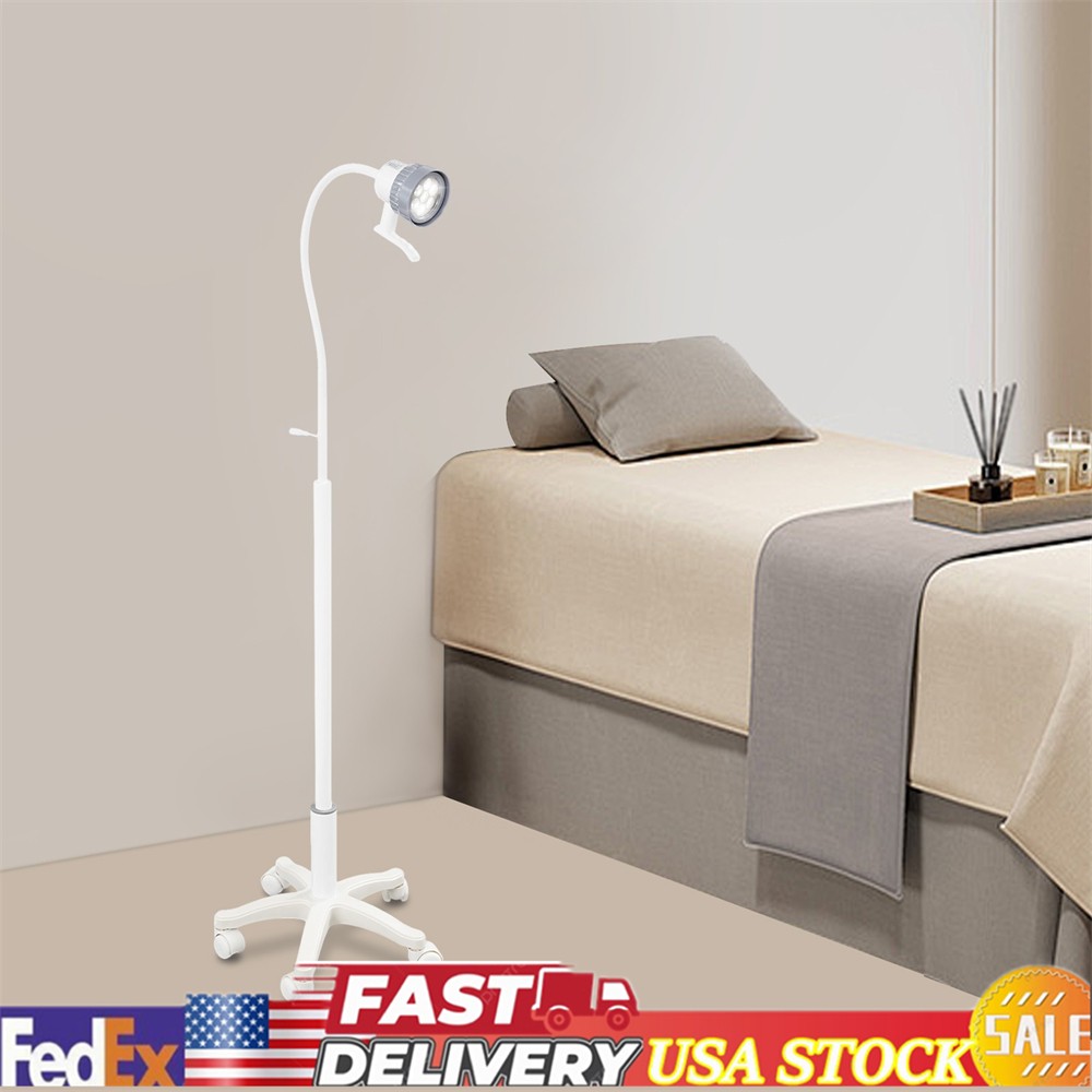 12W Mobile Dental Medical Exam Light Floor Stand White LED Examination Lamp New