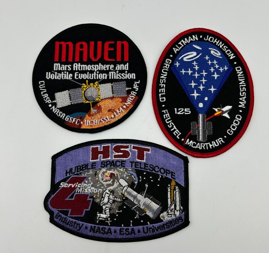 NASA Patch Lot - MAVEN, HST SM4, & ST 125