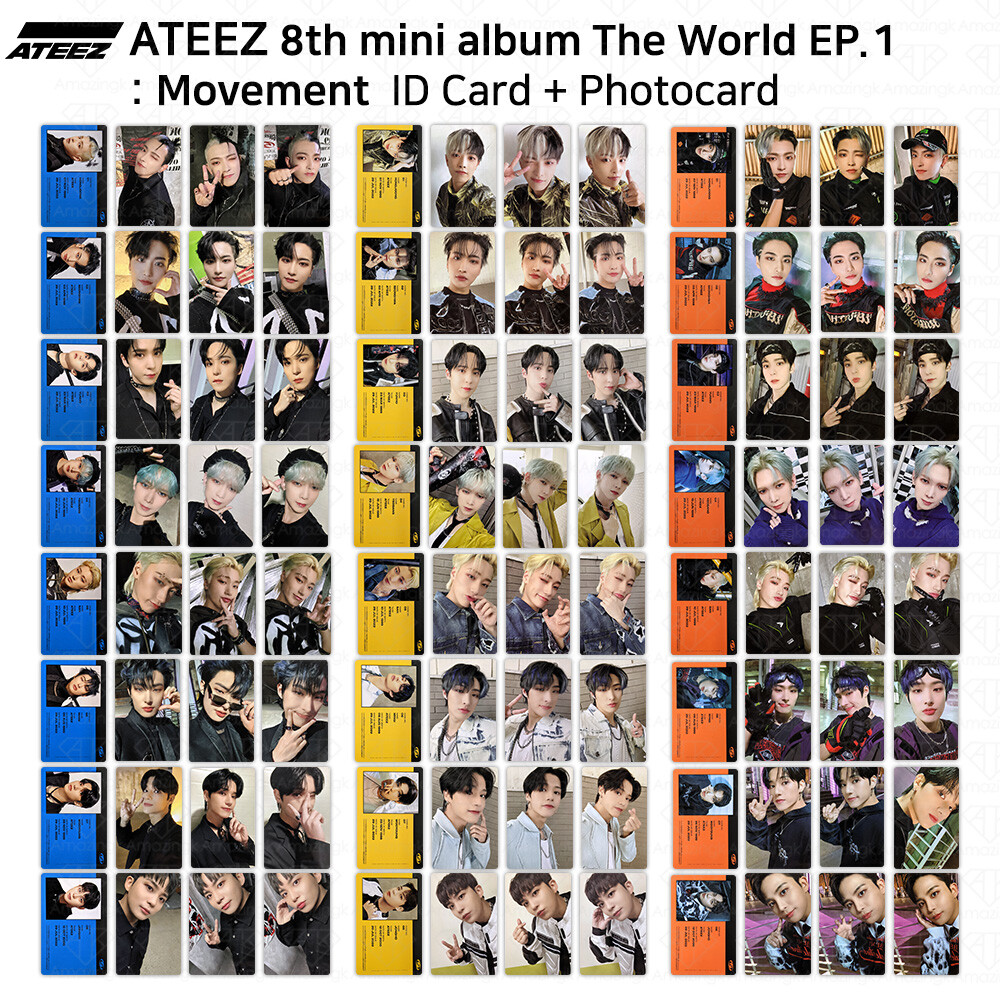 ATEEZ 8th Mini Album The World EP.1 : Movement Official ID card Photocard KPOP