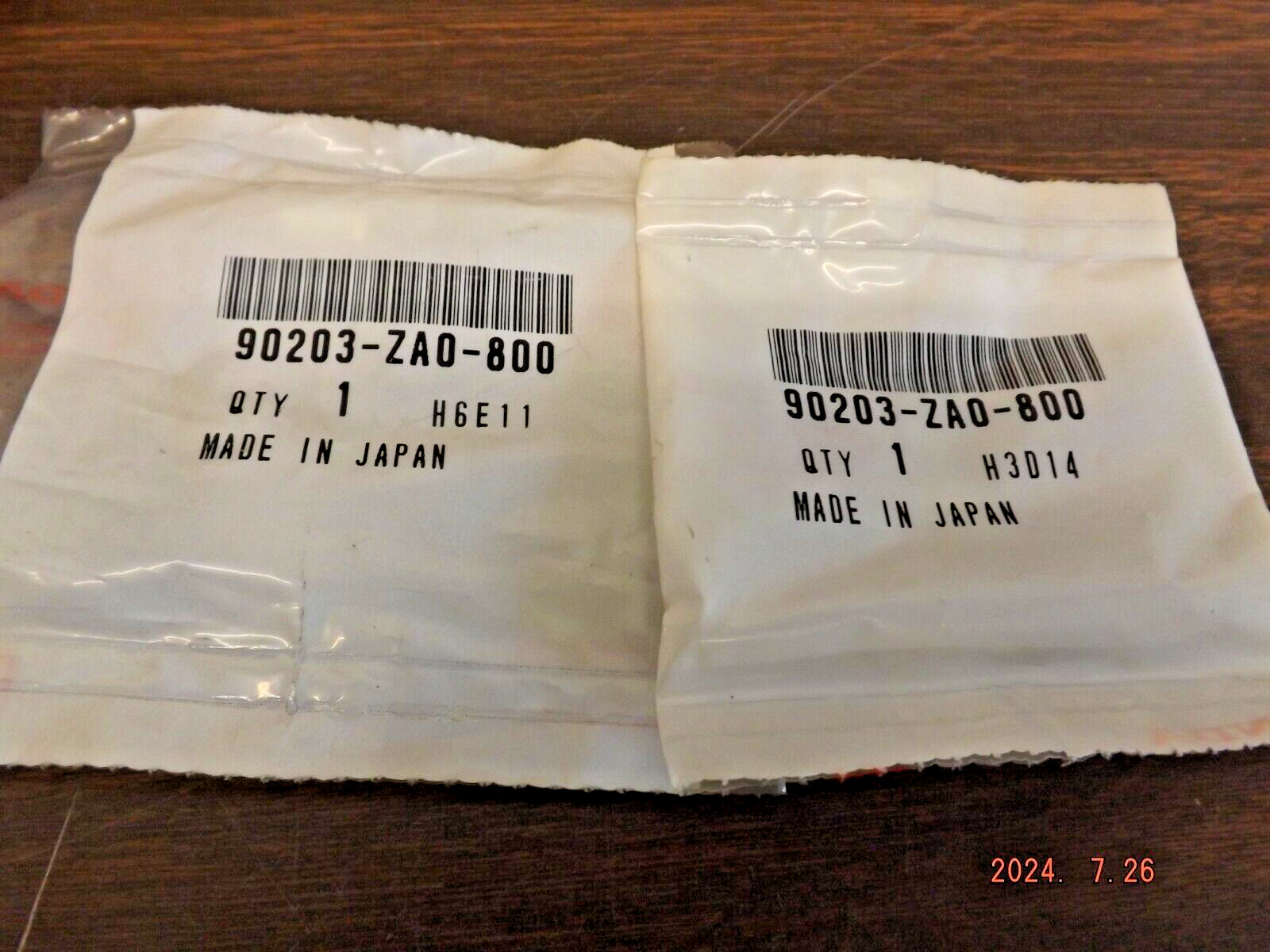 New Genuine OEM Honda 90203-ZA0-800 WINGNUT 6MM Engine Wing Nut- Lot of 2