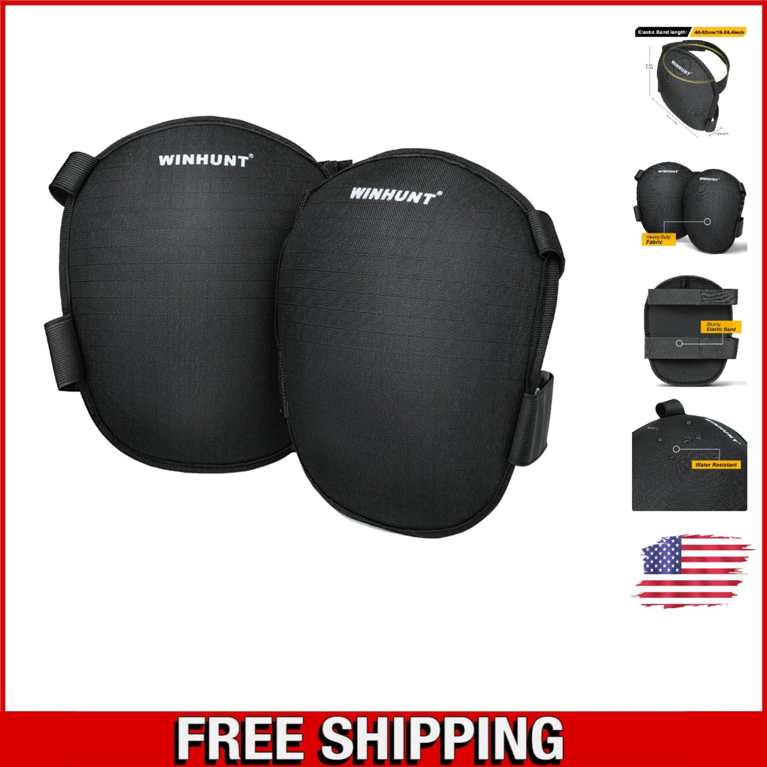 Durable Black Knee Pads with Thick Cushioning - Perfect for Gardeners & Workers